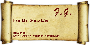 Fürth Gusztáv névjegykártya